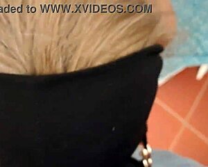 preview of blonde milf giving blowjob and swallowing cum