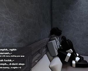 roblox bunny girl hops on my cock until she gets filled up