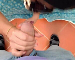 preview of blonde milf giving blowjob and swallowing cum