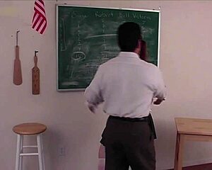 Shawndelle in school uniform in stripped has hairy pussy exposed & gets paddled