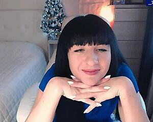 tamarra roman milady in blue strips naked and vibes her open pussy