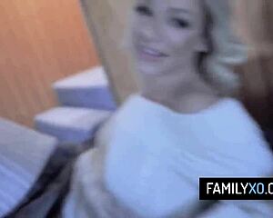 hot blonde stepdaughter emma hix rides on stepdads cock