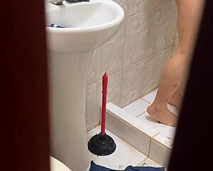 Spying on neighbor in shower today