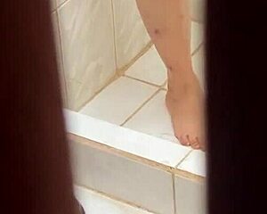 Spying on neighbor in shower today