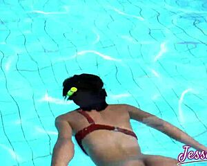 Swimming Plugged And Playing Outdoors With Butt Plug