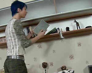 slim blue haired brunette aster v gets dicked hard