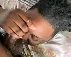 deepthroat goes insane with big black cock and sloppy spitting