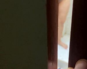 Spying on neighbor in shower today