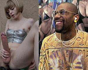 Naked petite transgender girl gets hard then jerks off until she cums