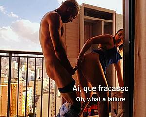 Boss gets her ass pounded hard on the balcony