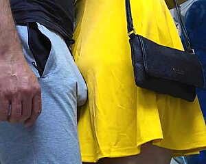 Stranger cums while she strokes him
