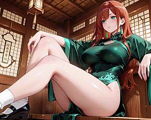 red hair lazy seduction happens in eastern courtyard with slow climax