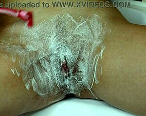 Shaving A Hairy Pussy With A Trimmer And A Razor With Shaving Foam Runway Close Up