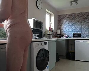 naked in the kitchen preparing my food