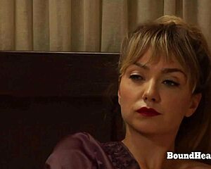 Horny lesbian slave masturbating and orgasming for dom