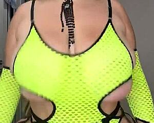 Milfs stepmom wants to fuck on the bed shakes her natural tits huge natural huge halo touches herself already wet