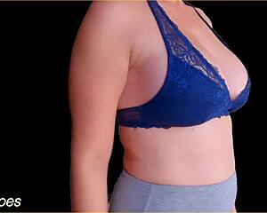wifey tries on perfect bras and shows tits