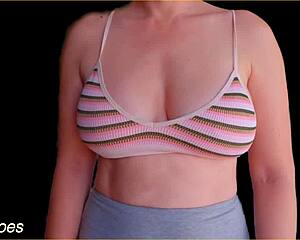 wifey tries on perfect bras and shows tits