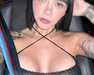 Young colombian woman has sex in car on public roads