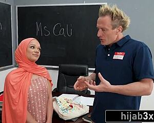 Hijabi Hottie Breaks Rules In Wild Office Gangbang