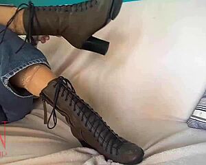 milf enjoys boots fetish in kinky session