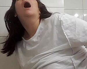 mom fucked by surprise and creampie standby bathroom