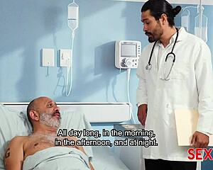 the doctor provides care to patient sharon piel at the hospital